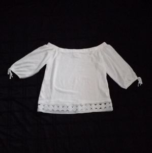 Off-the-shoulder blouse.